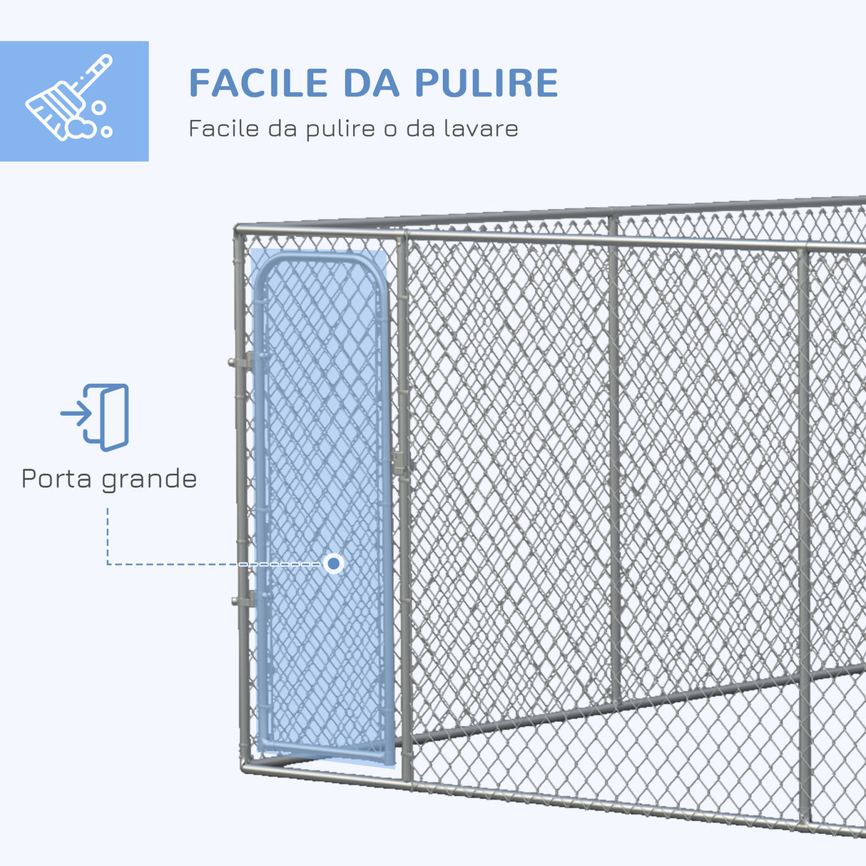 immagine-6-easycomfort-easycomfort-kennel-per-cani-da-esterno-a-maglie-con-porta-con-blocco-in-acciaio-400x400x182cm-argento